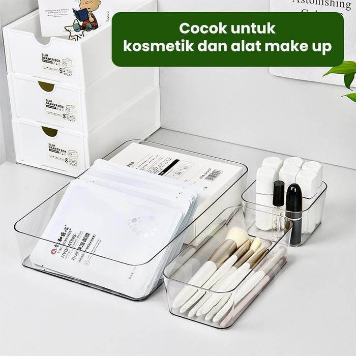 Organizer Laci Bening Acrylic Kotak Penyimpanan Kulkas Organizer Laci Organizer