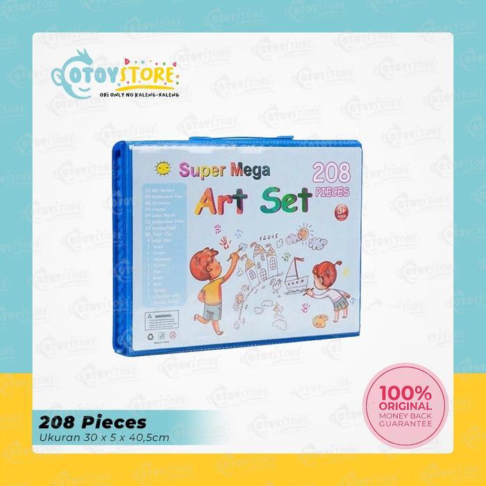 Super Mega Art Set 208 Pcs Crayon / Set Menggambar Mewarnai 208pcs