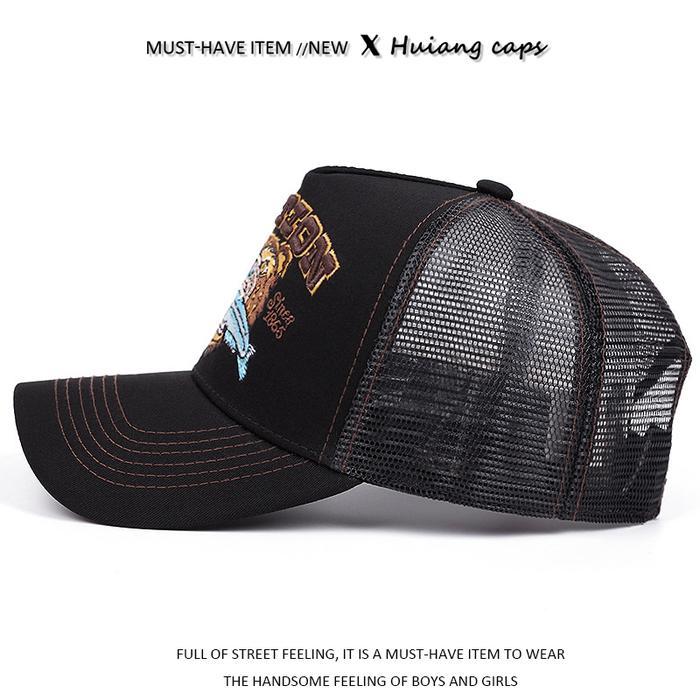 Topi Trucker Station Bears Eat Fish Fashion Distro Topi BaseballOutdoor Sport Topi Vintage Golf Cap
