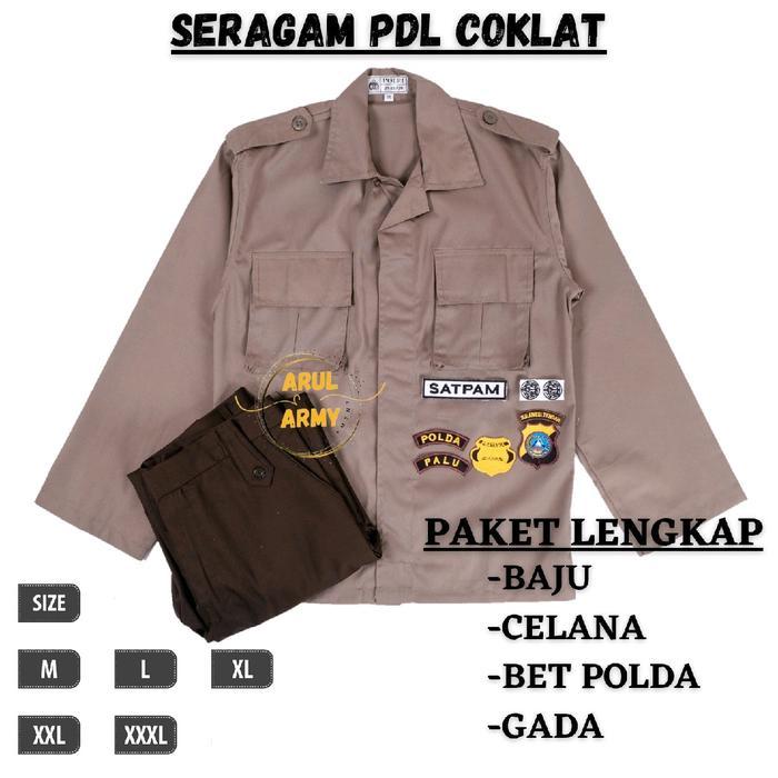 COD BAJU SERAGAM PDL PDH COKLAT SATPAM SECURITY SERAGAM COKLAT SATPAM TERBARU PAKET LENGKAP FULLSET