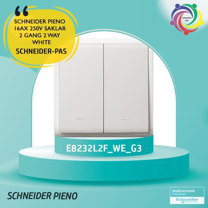 SCHNEIDER PIENO 16AX 250V SAKLAR 2 GANG 2 WAY WHITE