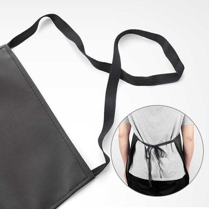 Apron Celemek Masak Barista Barbershop Kulit Pu Waterproof Anti Air Original