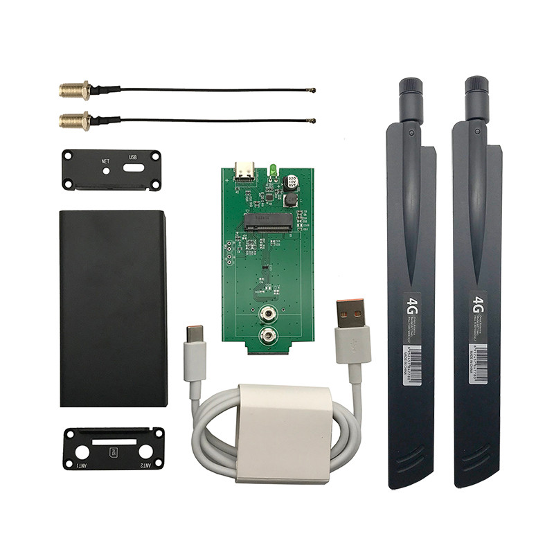 (WITHOUT MODEM) M.2 ADAPTER WITH ENCLOSURE WIFI TYPE C ANTENNA FOR ALL M.2 4G MODEM AS EM7455 EM7565