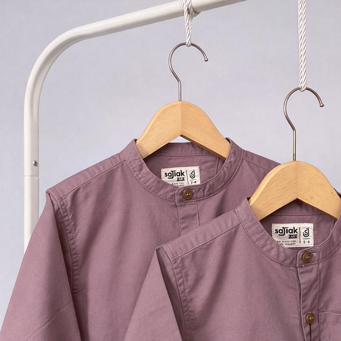 SAJUAK - Kemko Katun Twill Gap Dusty Purple Couple Ayah Anak Kemeja koko Baju Koko