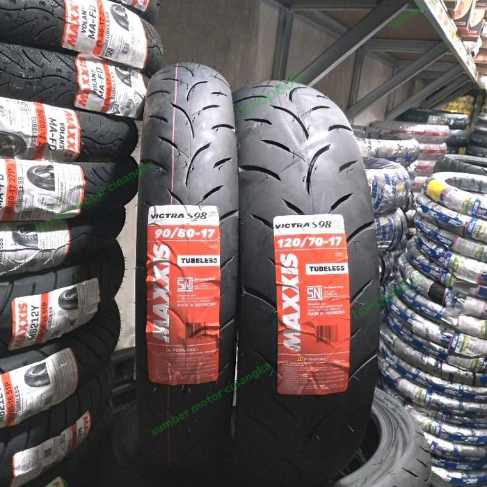 BAN MAXXIS VICTRA S98 90/80-17&120/70-17 SEPASANG TUBELESS