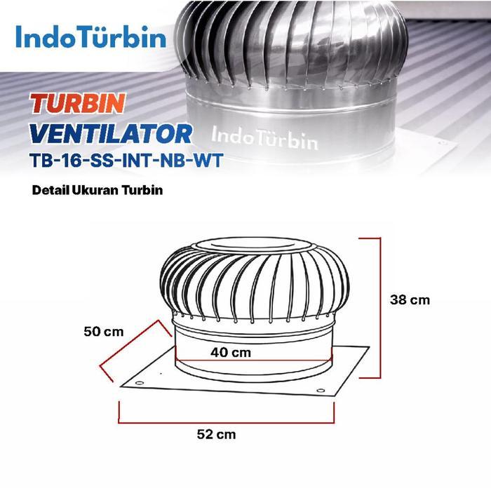 IndoTurbin Turbin Ventilator 16 Inch Roof Fan Exhaust Atap Rumah Gudang Pabrik