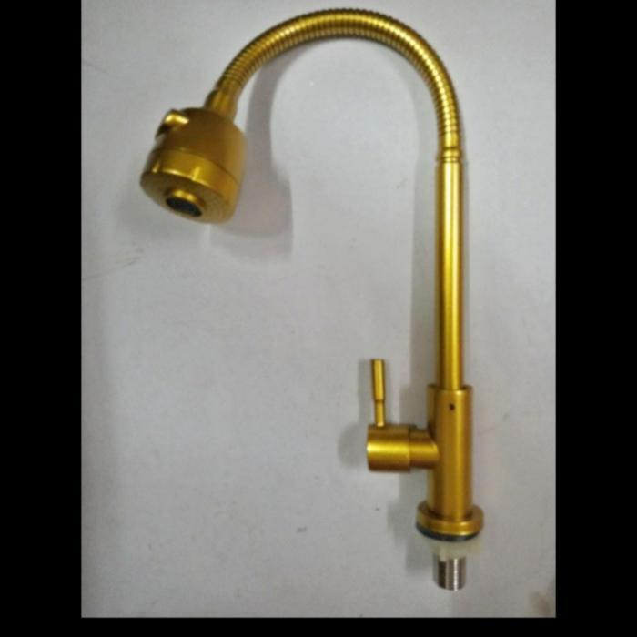 Kran Dapur, Kran Angsa Gold, Kran Fleksibel Gold Emas
