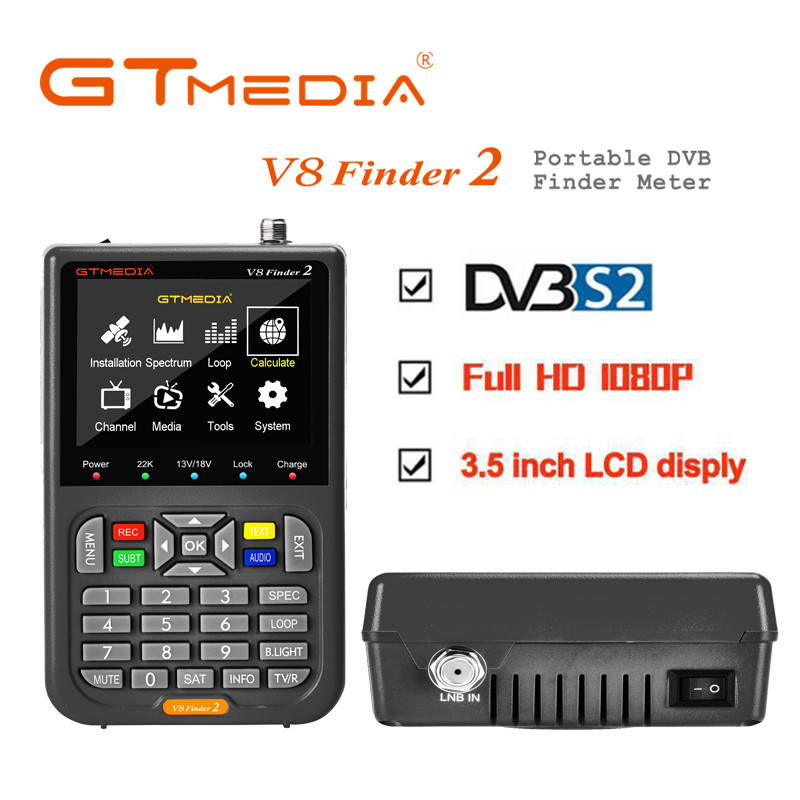 GTMEDIA V8 Finder2 Satellite Finder Meter DVB-S2X 1080P gtmedia v8 finder 2 3.5 InchHigh Definition