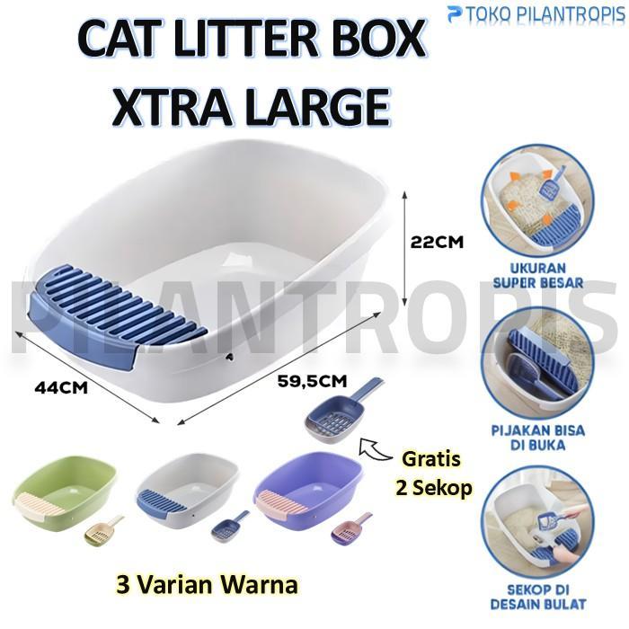 LITTER BOX KUCING JUMBO XL TEMPAT PUP BAK KOTAK PASIR KUCING LITER BOX