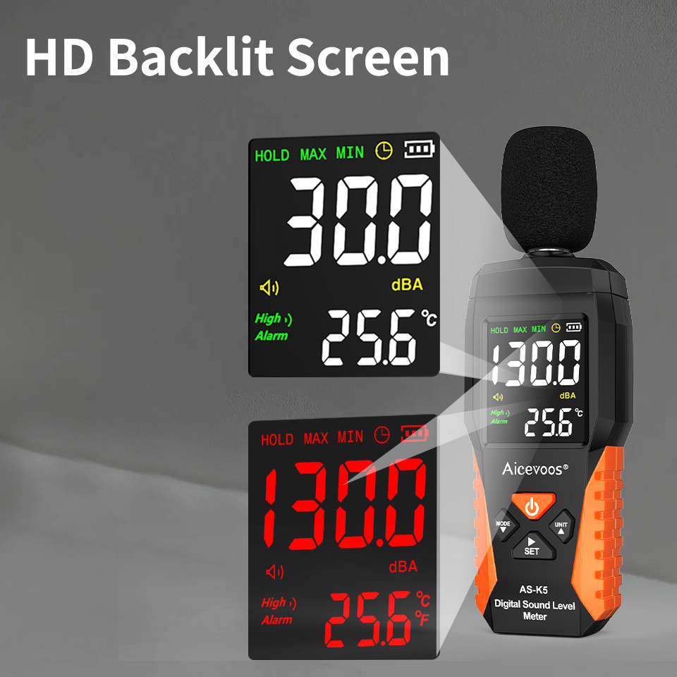 Aicevoos Digital Sound Level Meter Decibelimeter,Decibels Sound Level Noise Meter,Decibelios Decibel