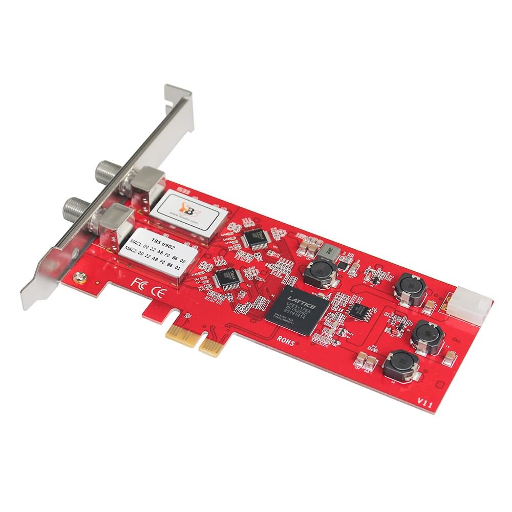 TBS6902 Dual DVB-S2 PCIe Card 2x LNB QPSK BPSK Video Capture Card for TV Broadcasting Watch and