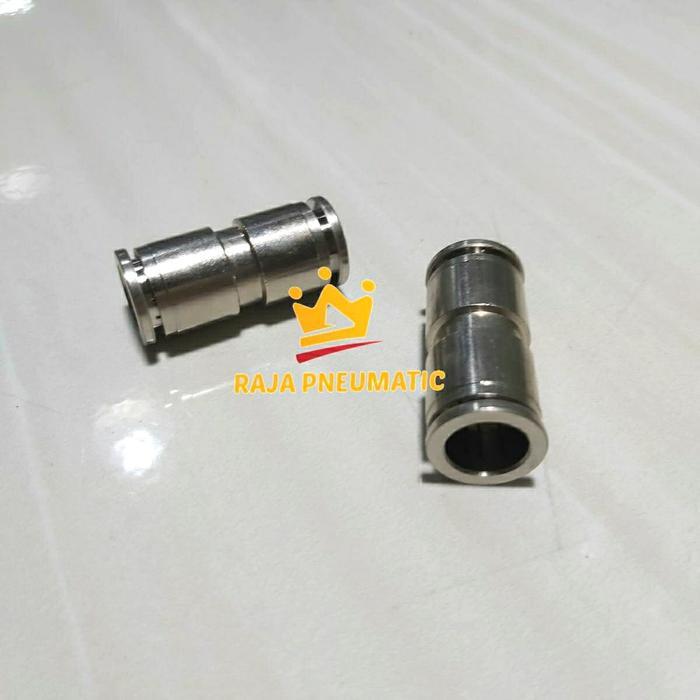 Fitting Nepel Angin Metal Sambungan Lurus Selang Ke Selang 6Mm #Gratisongkir