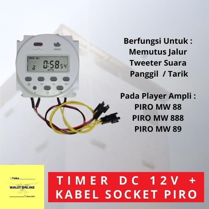 TERMURAH TIMER DC 12V DIGITAL SOLDER KABEL SOCKET TIMER AMPLI PIRO MW 88 888 89
