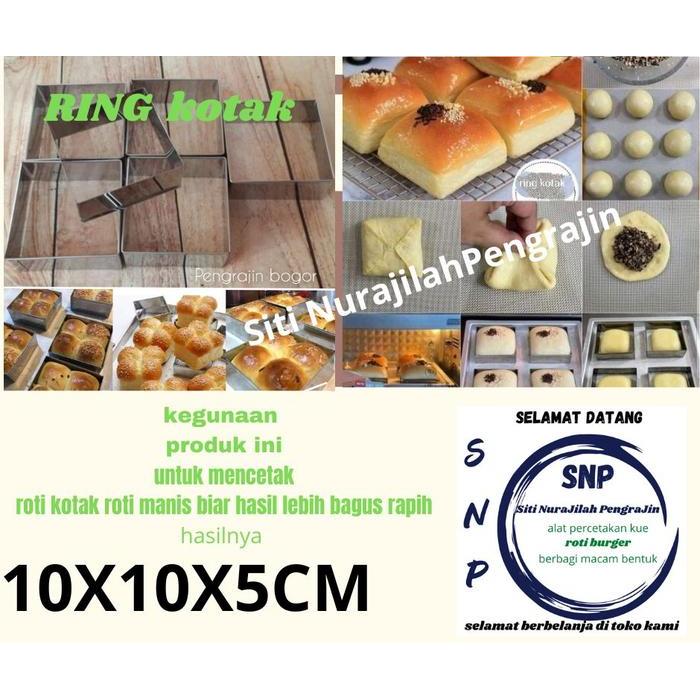 ring cutter kotak /cetakan roti kotak - 10x10x5cm