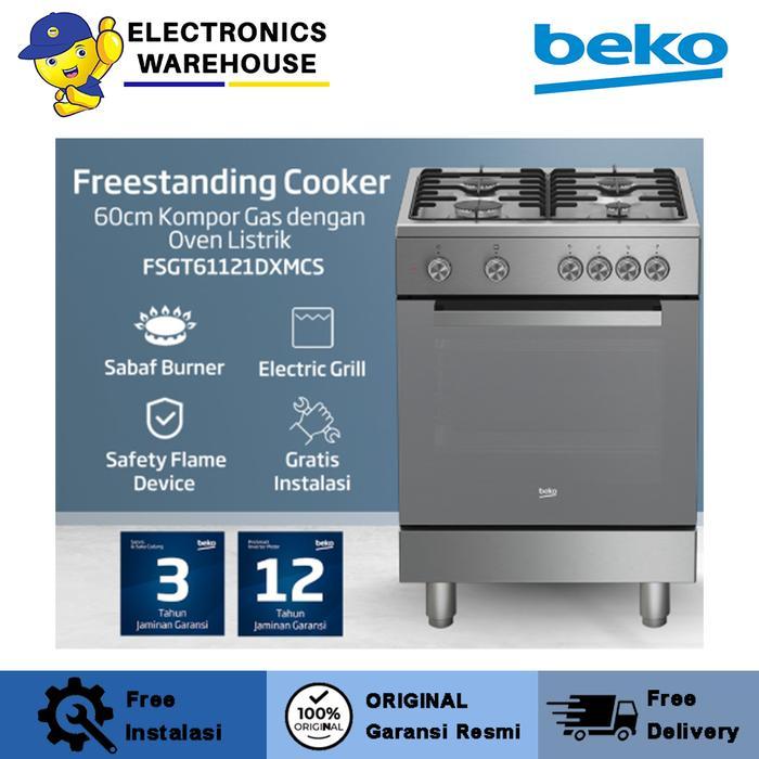 NEW PRODUK BEKO KOMPOR FREESTANDING FSGT61121DXMCS 75CM - BEKO FSGT 61121 DXMCS THANKYOU & HAPPY