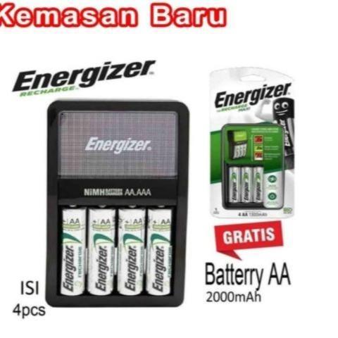 BIGSALE CHARGER ENERGIZER MAXI AA / AAA + 4 BATERAI AA 2000 MAH ENERGIZER MAXI