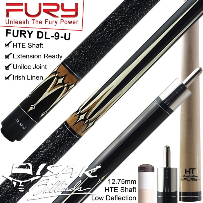 FURY DL-9 MAPLE POOL CUE - 13 MM - BILLIARD STICK STIK BILIAR BILYAR - LUX MN