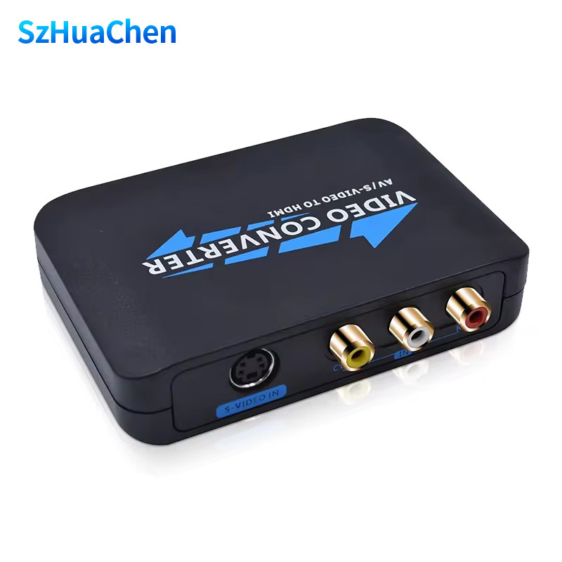 1080P AV CVBS RCA/S-Video to HDMI Converter Video Audio HUB Adapter Box HDTV AV/S-Video To HDMI for
