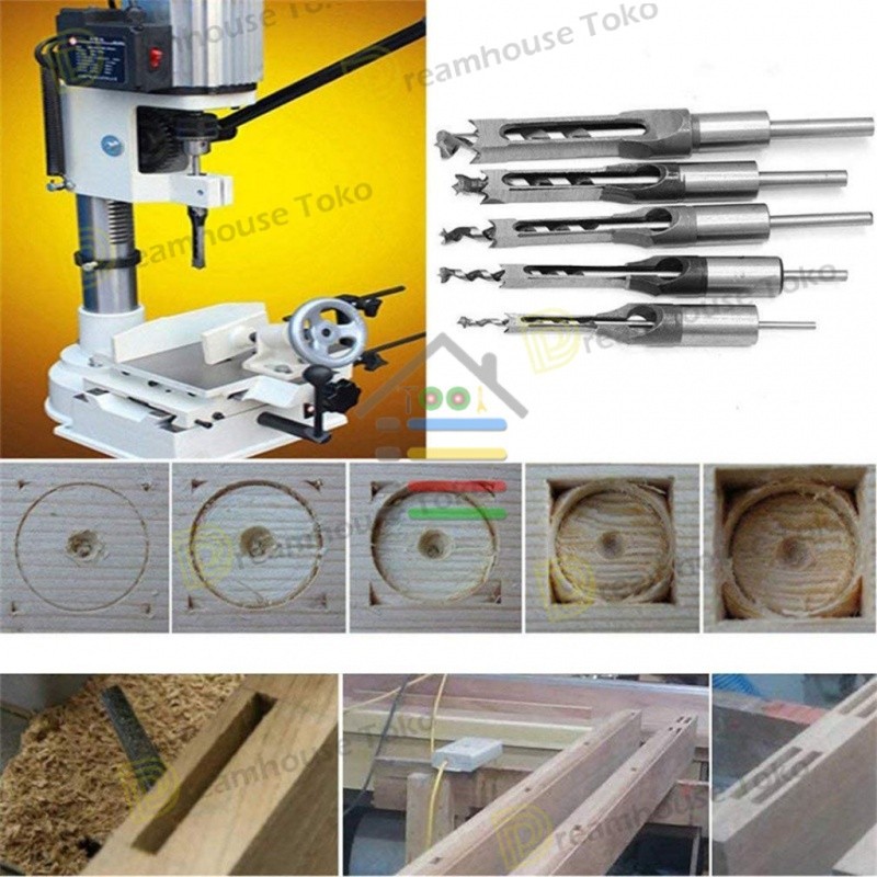 4PCS MATA BOR PAHAT BOR BOBOK Bor Persegi Kayu HSS Square Hole Drill/Mata bor bobok kayu