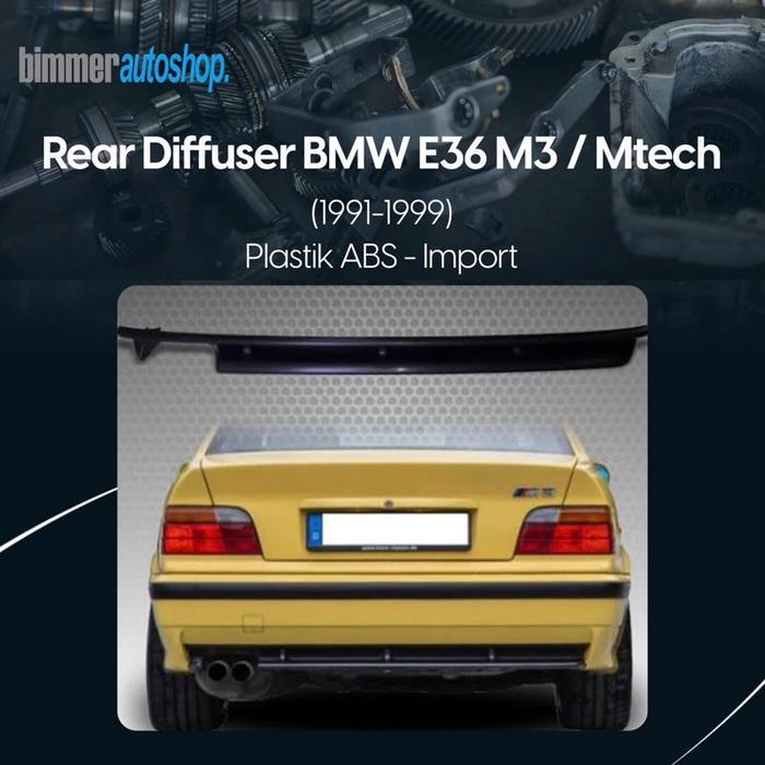 Rear Diffuser Bumper BMW E36 M3/Mtech Double Mufler Plastik Import