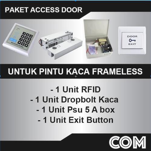 Paket Access Control Rfid Access Door Lock Pintu Kaca Frameless