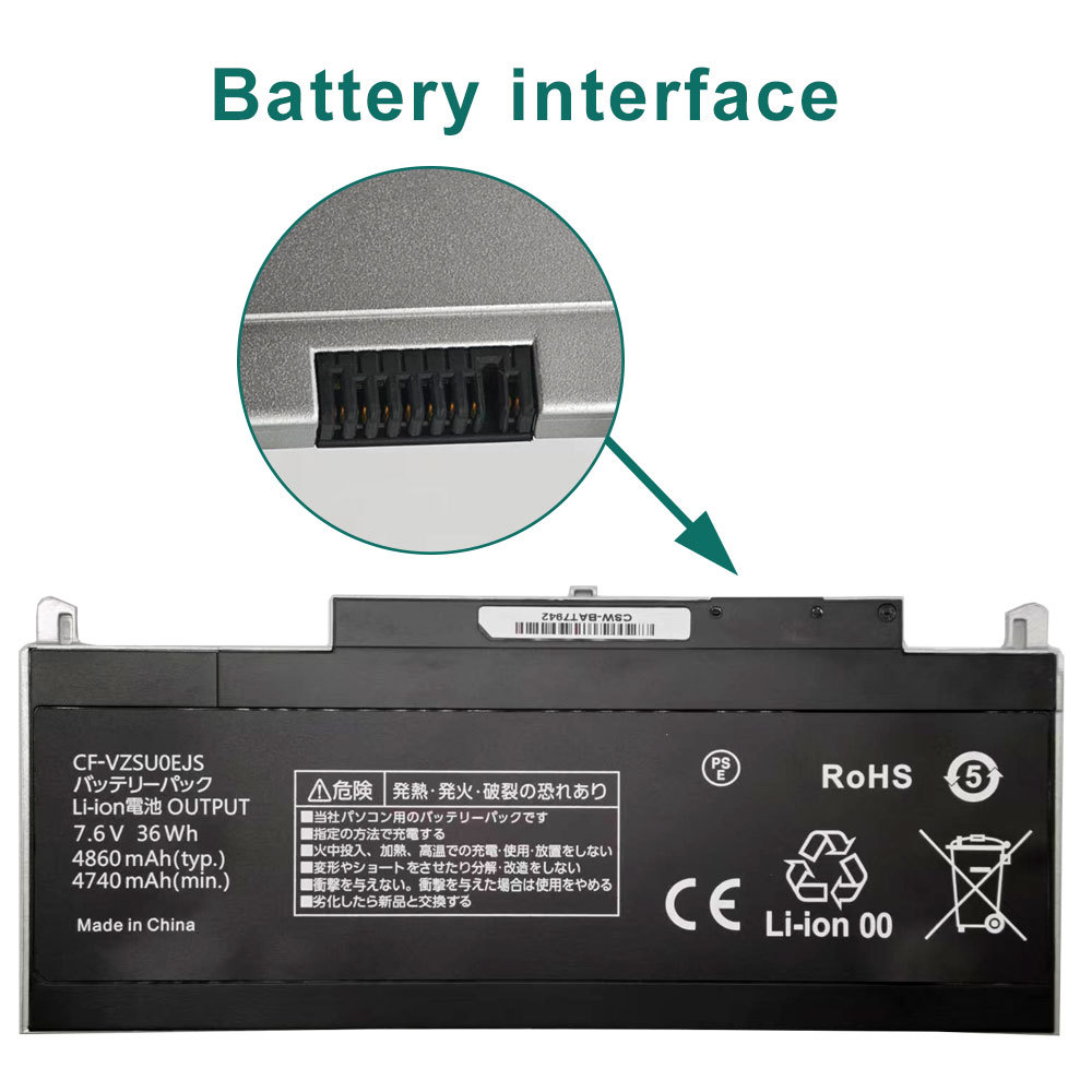 BOTODA CF-VZSU0EJS Laptop Battery for Panasonic Let's Note RZ CF-RZ5 CF-RZ6 CF-RZ8 Series Silver
