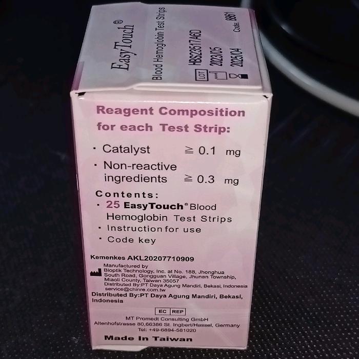 Easy Touch Hemoglobin / Strip Easytouch Hb Isi 25 Stik Hb #Gratisongkir