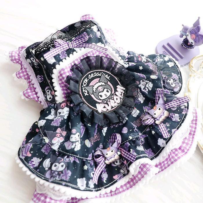 Littlepawty - Kuromi Dress Baju Anjing Kucing Gaun Princess Lolita Anabul Betina Rok Tutu Harness