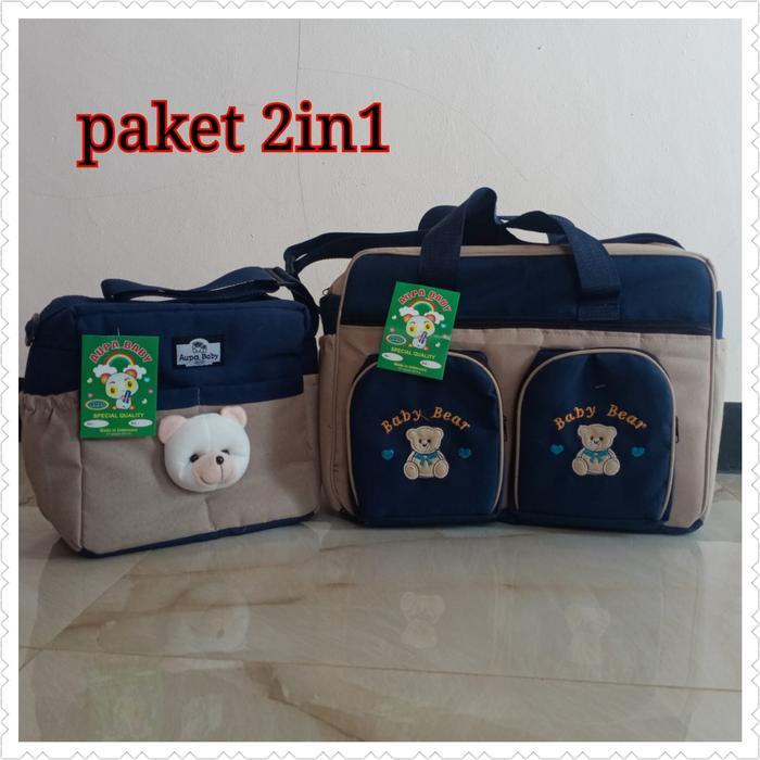 Tas Bayi Besar Doubel Saku gratis tas bayi Boneka Beruang