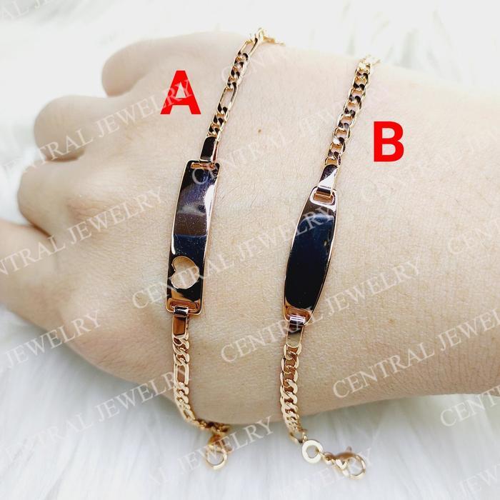 Gelang rantai anak plat polos GLTA004