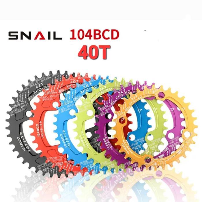 New Snail Chainring 40T Bcd 104Mm Narrow Wide Chain Ring 40T Crank Sepeda Mtb Bmx