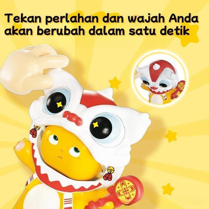 Duffytoys Bagusboy Mainan Squishy Nailong Barongsai 5 Ekspresi Wajah Berubah Ganti Face Keychian