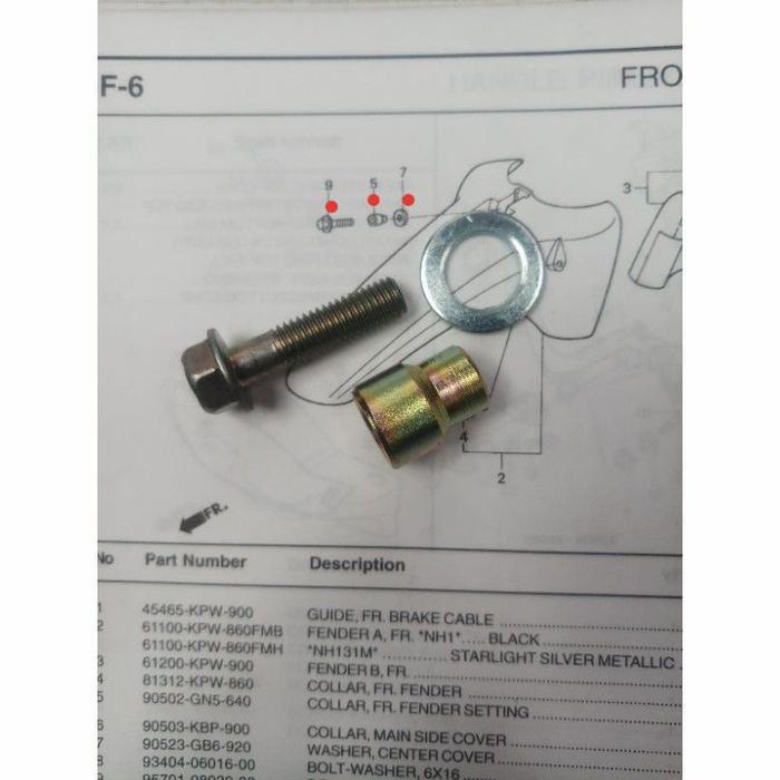 baut set bosh&ring spakbor depan kirana astrea grand sabit legenda ori