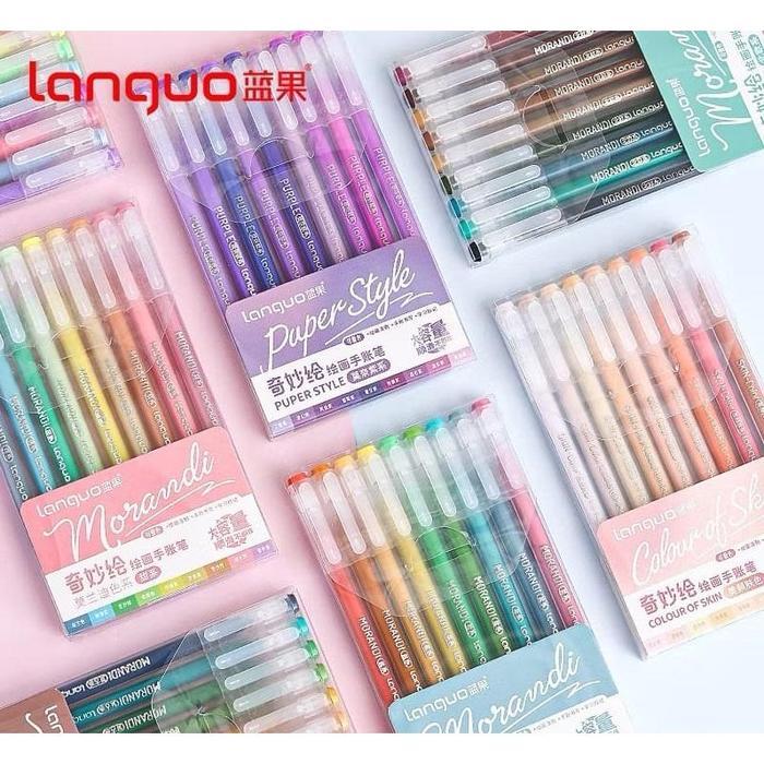 Languo morandi Real Colors Gel Pen /pen warna warni set / pen untuk menggambar Set 9pcs