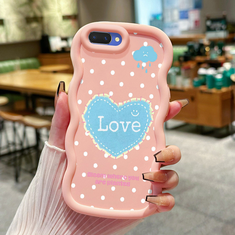 Casing HP Untuk OPPO A5 A3s A12E Realme C1 Case Love Heart & Hujan Kasing silikon Cesing Bentuk Omba
