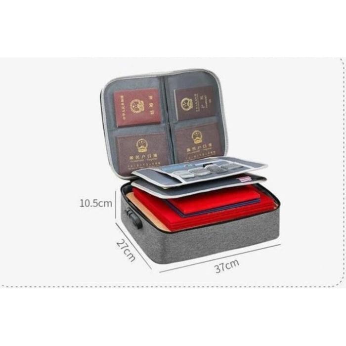 Tas Koper Passport Dokumen Anti Air Password Travel Box Premium Terlaris
