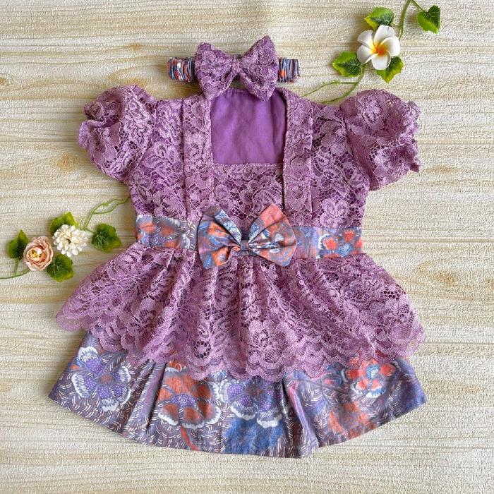 DISKON Kebaya Anak Kinan untuk Tedhak Siten / Kebaya Bayi Perempuan / Baju Kebaya Anak warna Lilac