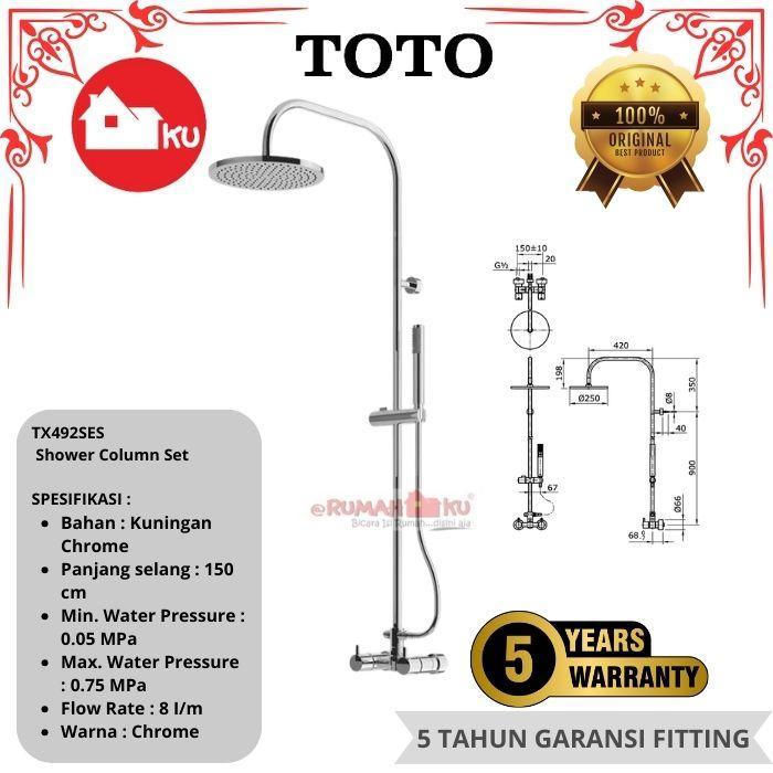 Shower Column Set TOTO TX492SES Shower Set Panas Dingin