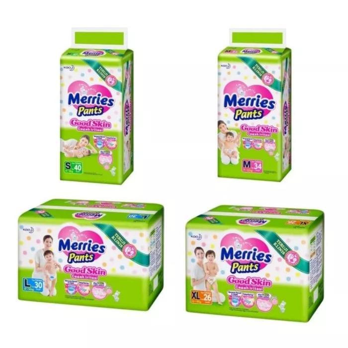 Ready Popok Merries Ukuran S, M, L, Xl