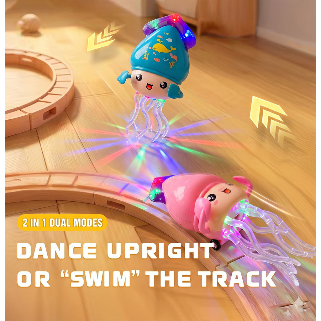 Electric Dancing Squid Toys for Kids Sound and Lights Obstacle Avoidance Crawling Simulation Octopus