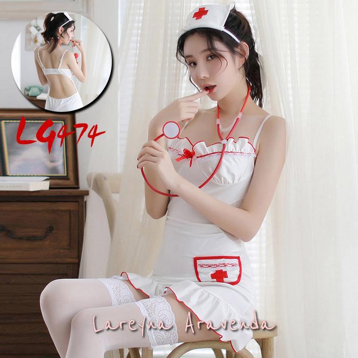 Lareyna Aravenda Set Lingerie + Bando + CD Fantasy Malam Suster Pasien VIP Idaman LG474