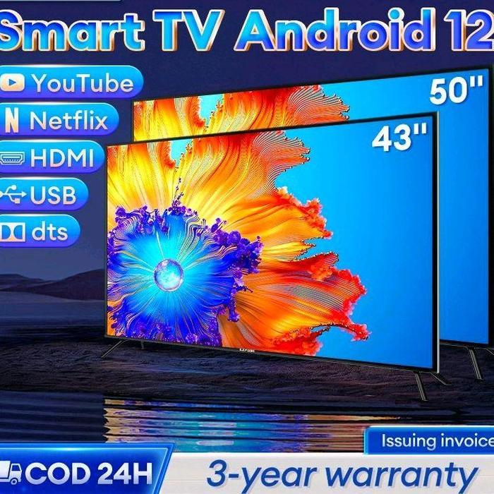 TV Android Smart TV 32 Inch Android TV 43 Inch with Tsunami Warning 4K LCD 4+64GB Netflix/