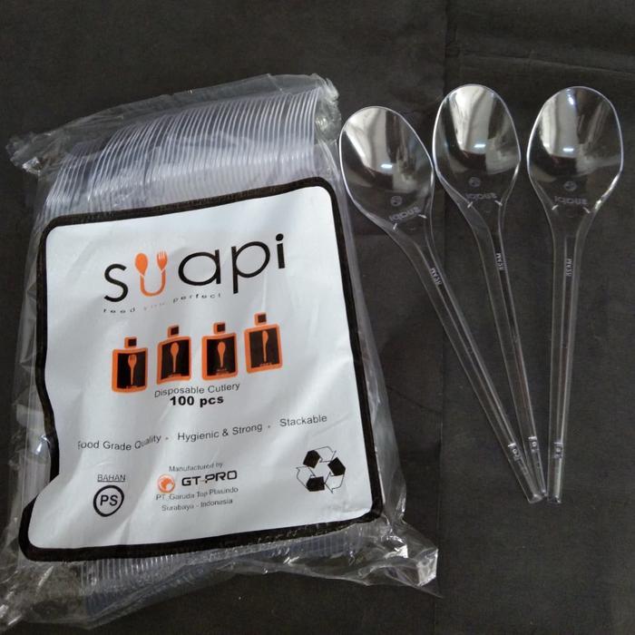 Sendok Plastik SUAPI Bening isi 100pc