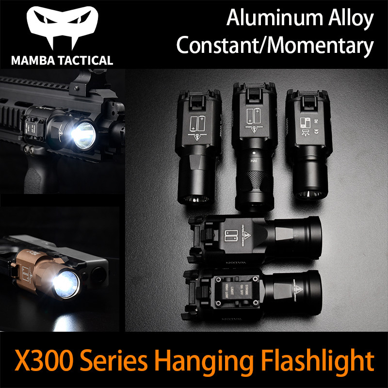 Terbatas WADSN X300 Ultra Tactical Flashlight LED Hanging White Light For Glock 17 18 Metal Torch SF