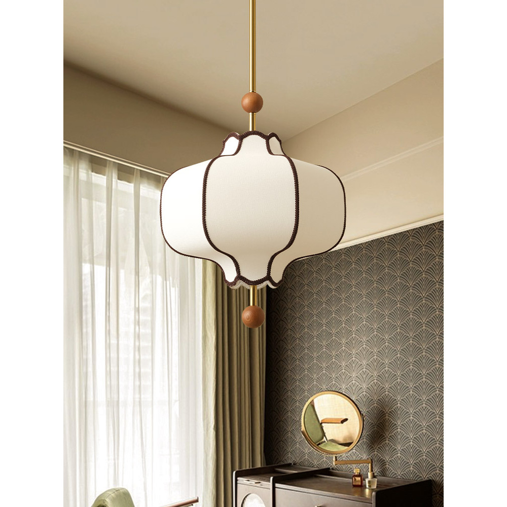 Lampu Gantung Kain Jepang, Lampu Gantung Retro dari Kain untuk Restoran, Toko, Hotel, Gaya Art Deco.