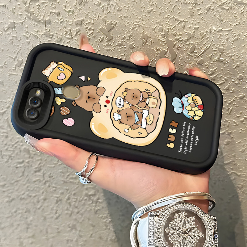 Casing Hp OPPO A7 OPPO A5s OPPO A12 OPPO A12S A11k Case Casing Kartun Apple Pola kasus ponsel tangga