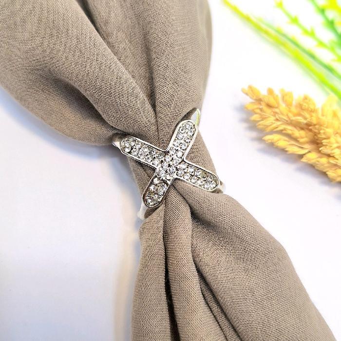 Bros Ring Jilbab Segi Empat Muslim Gold Kerudung Cantik Populer