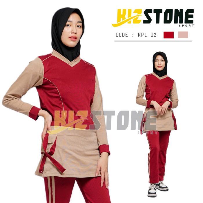 Setelan Pakaian Olahraga Wanita Baju Senam Wanita Setelan Baju Senam Muslimah Sport