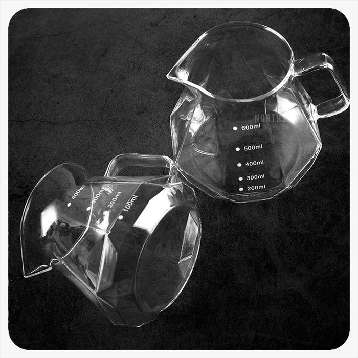 V60 Coffee Server Kopi 400Ml & 600Ml Diamond Shape With Lid