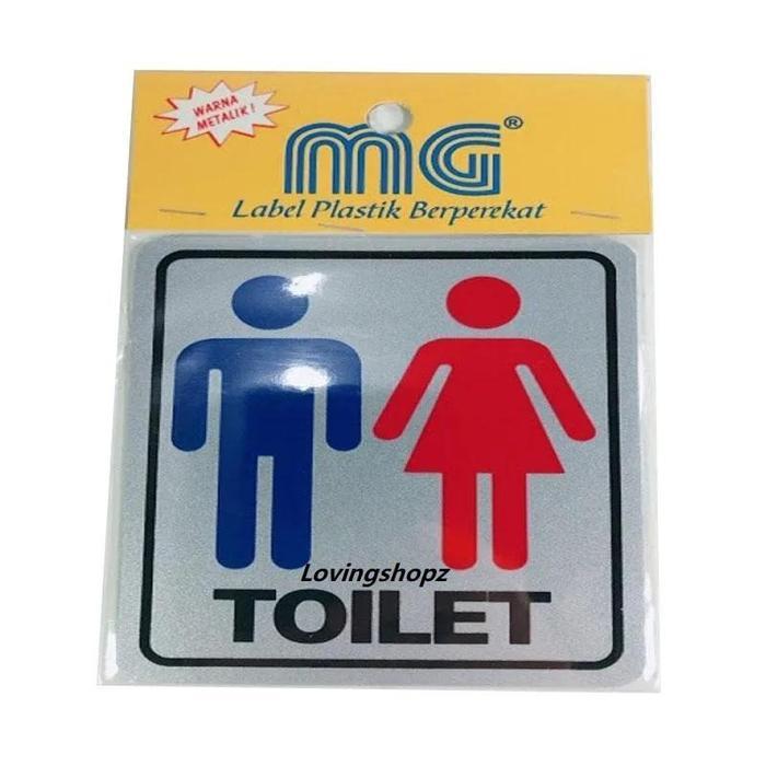 NEWW Stiker Toilet Tulisan TOILET bentuk persegi untuk Dekorasi Kamar Mandi